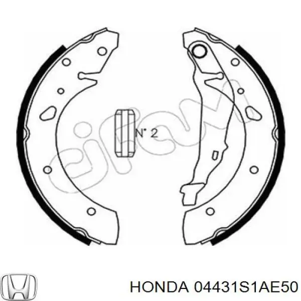 04431S1AE50 Honda Гальма робочі задні ножні і гальмівні барабани