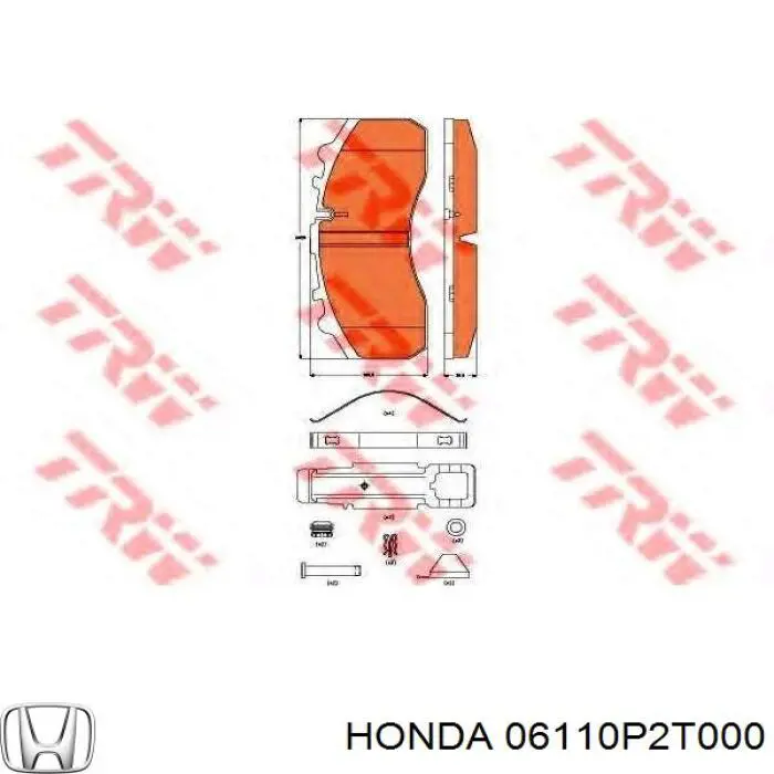 Комплект прокладок двигуна, верхній 06110P2T000 Honda