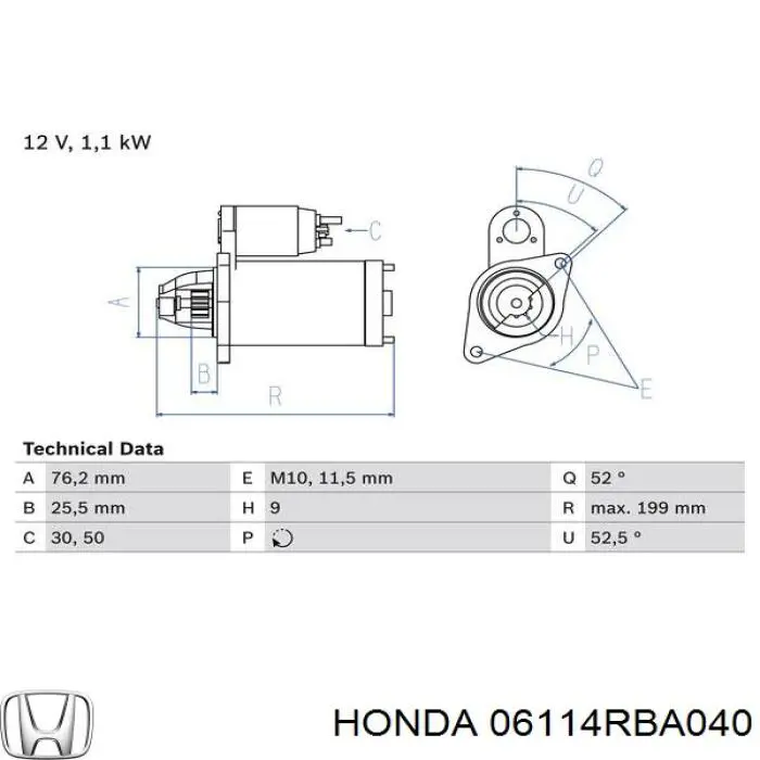  06114RBA040 Honda