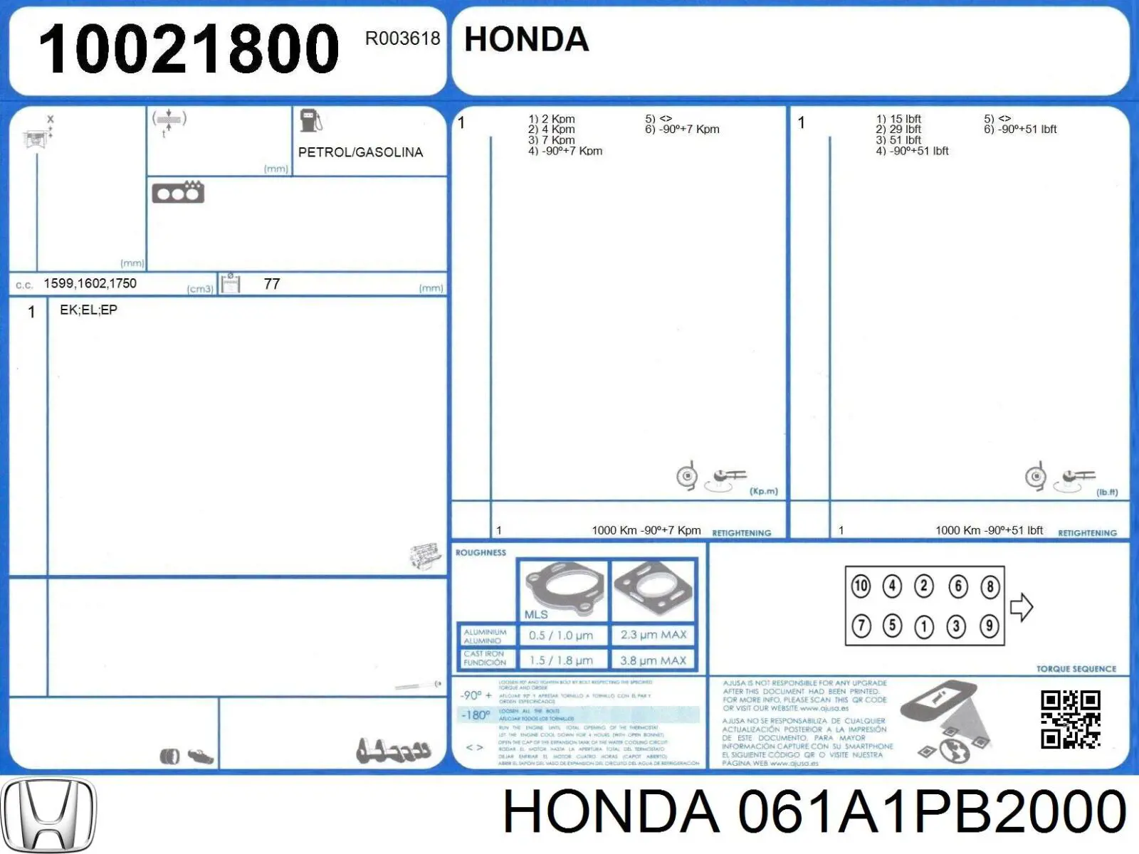  061A1PB2000 Honda