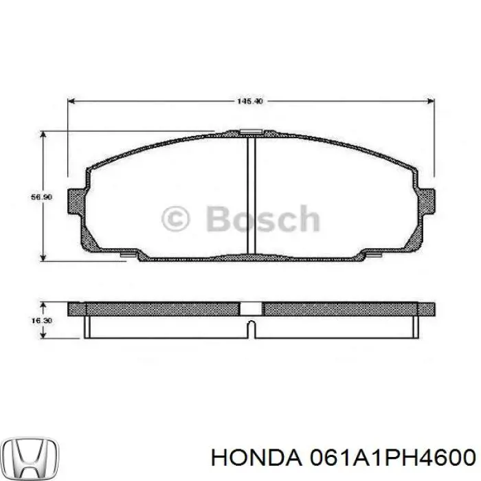 061A1PH4600 Honda комплект прокладок двигуна, верхній
