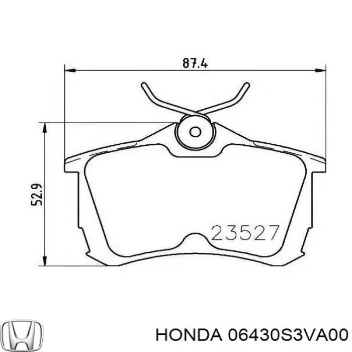 06430S3VA00 Honda колодки гальмові задні, дискові