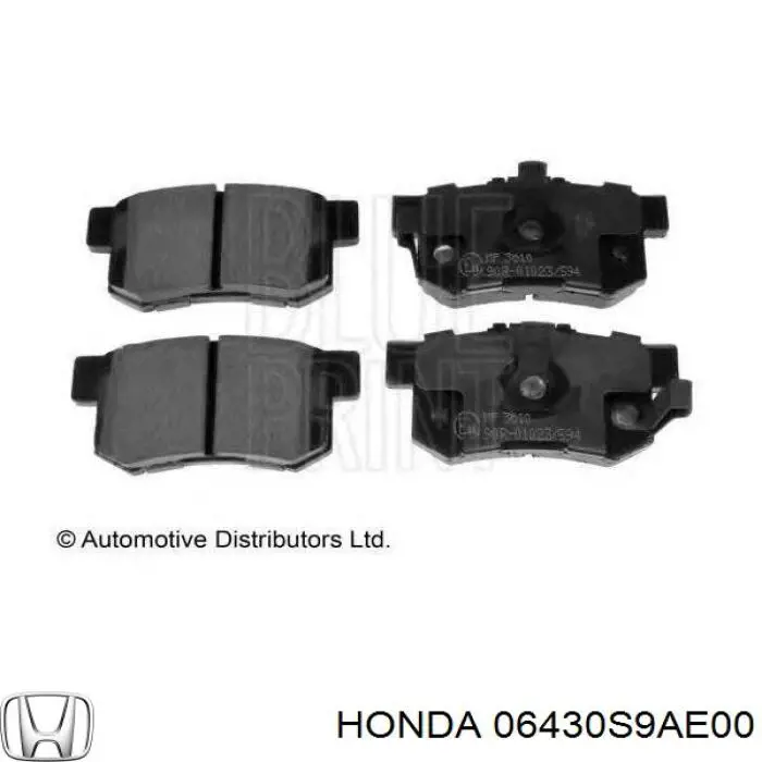 Колодки гальмові задні, дискові 06430S9AE00 Honda