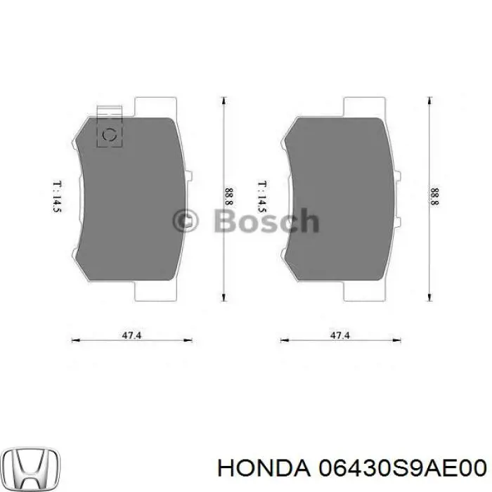 Купити 06430S9AE00 Honda Задні колодки