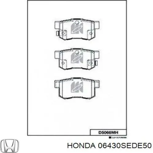 Задні дискові колодки Honda 06430SEDE50