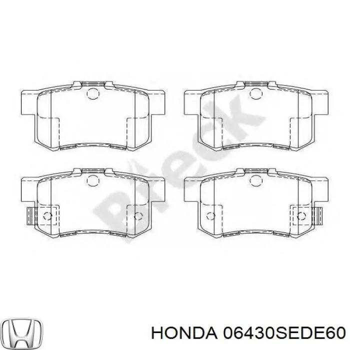 06430SEDE60 Honda колодки гальмові задні, дискові
