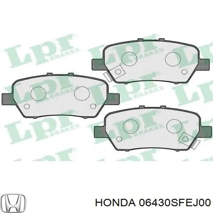 06430SFEJ00 Honda колодки гальмові задні, дискові