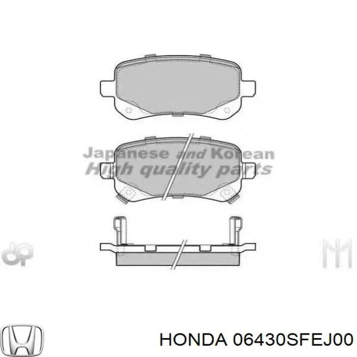 Задні гальмівні колодки Honda 06430SFEJ00 ціна, від 25.23 USD