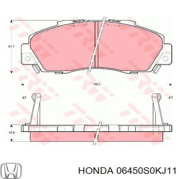 Гальмівні колодки Honda 06450S0KJ11 ціна, від 19.42 USD
