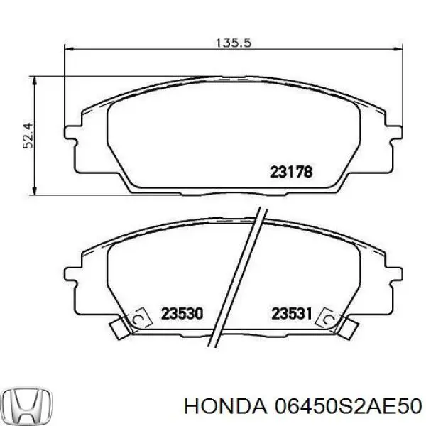 Купити 06450S2AE50 Honda Колодки гальмівні передні, дискові