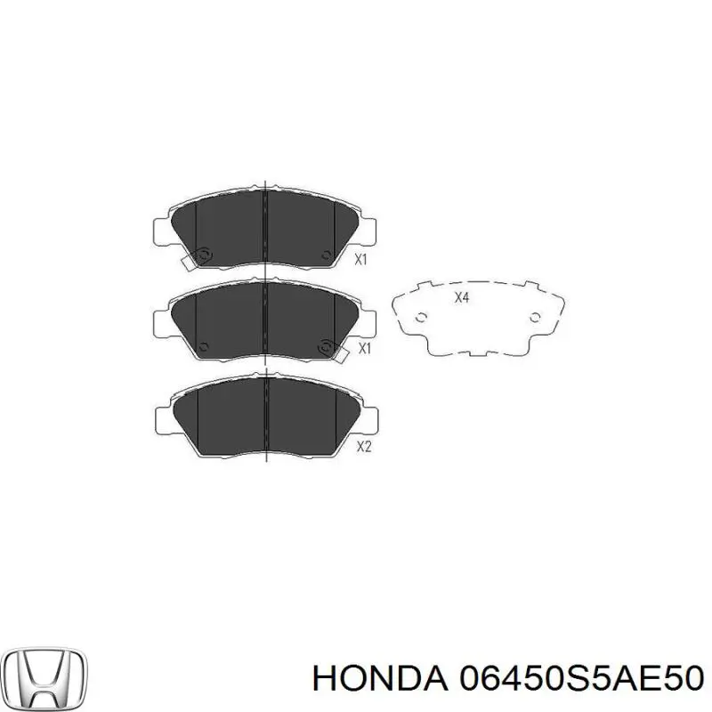 Купити 06450S5AE50 Honda Колодки гальмівні передні, дискові