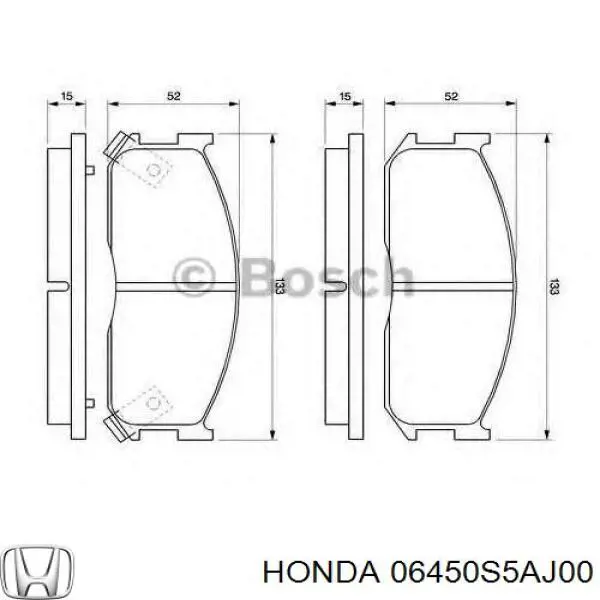 Тормозні колодки Honda 06450S5AJ00