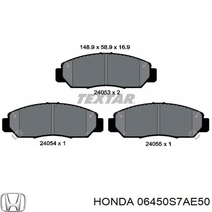Гальмівні колодки Honda 06450S7AE50 ціна, від 20.87 USD
