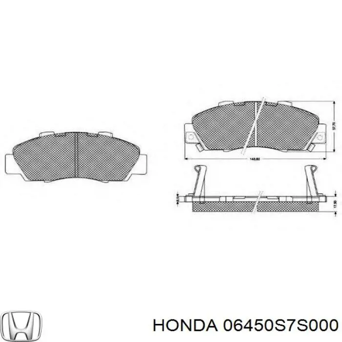 06450S7S000 Honda колодки гальмівні передні, дискові