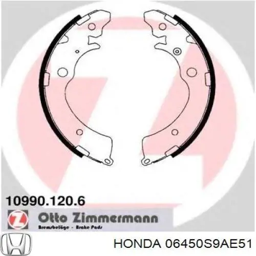 06450S9AE51 Honda колодки гальмівні передні, дискові