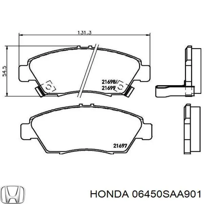 Гальмівні колодки Honda 06450SAA901 ціна, від 17.80 USD