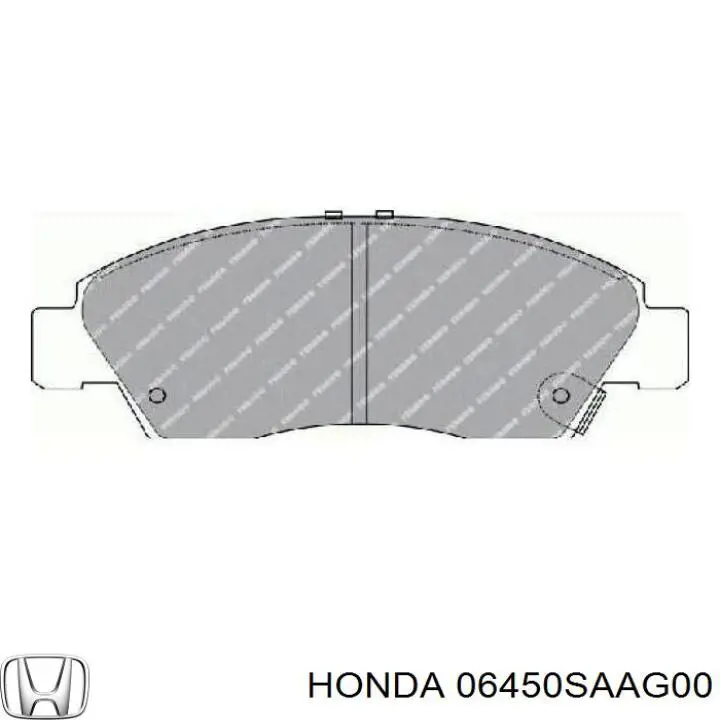 06450SAAG00 Honda колодки гальмівні передні, дискові