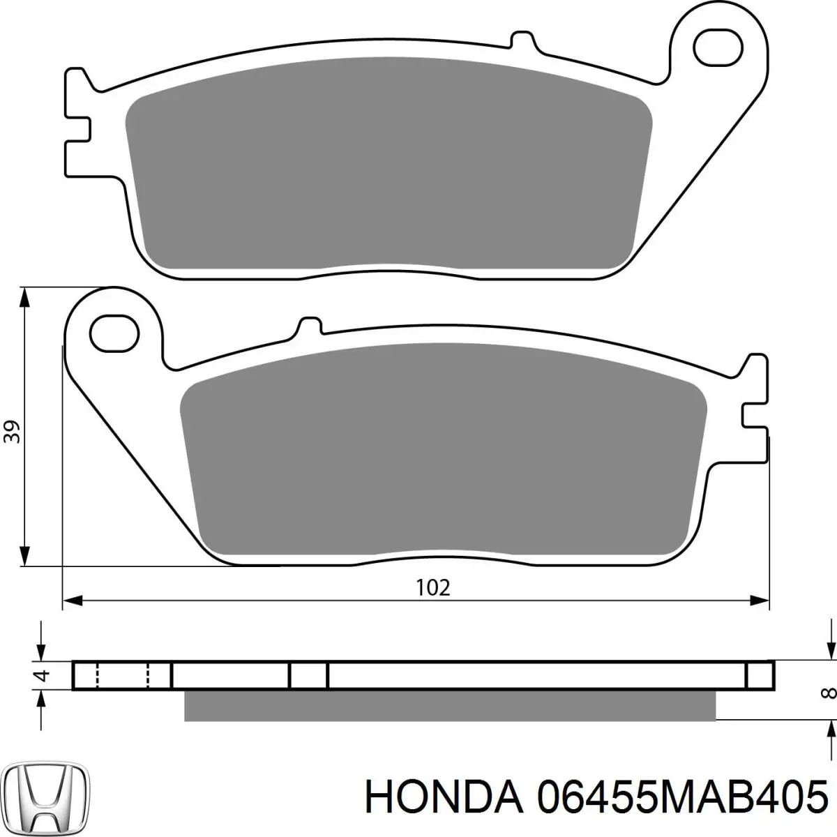 06455MAB405 Honda Передні гальмівні колодки