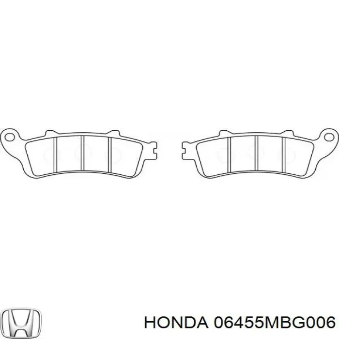 Колодки гальмівні передні, дискові 06455MBG006 Honda