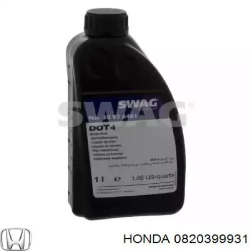 0820399931 Honda Тормозная жидкость (DOT 4, 1,0 л)