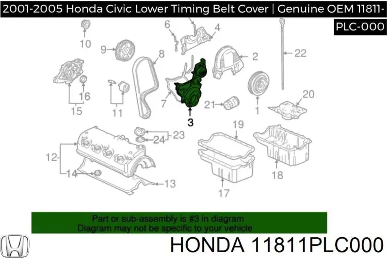  Honda 11811PLC000 ціна, від 64.10 USD