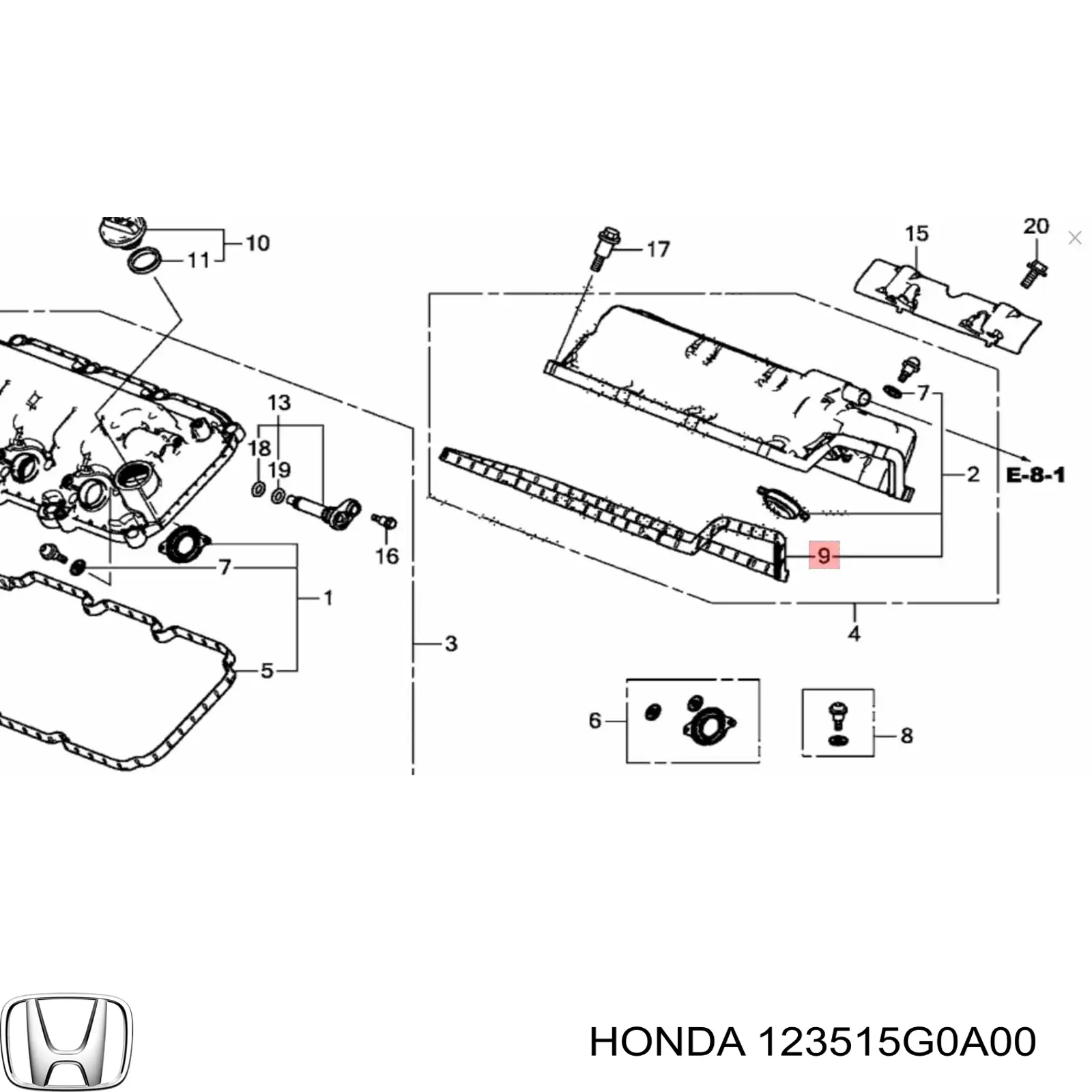 123515G0A00 Honda Прокладка кришки клапанної 