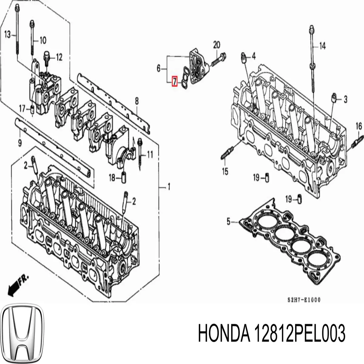 12812PEL003 Honda Прокладка вакуумного насоса