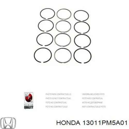 Кільця поршневі комплект на мотор, STD. 13011PM5A01 Honda