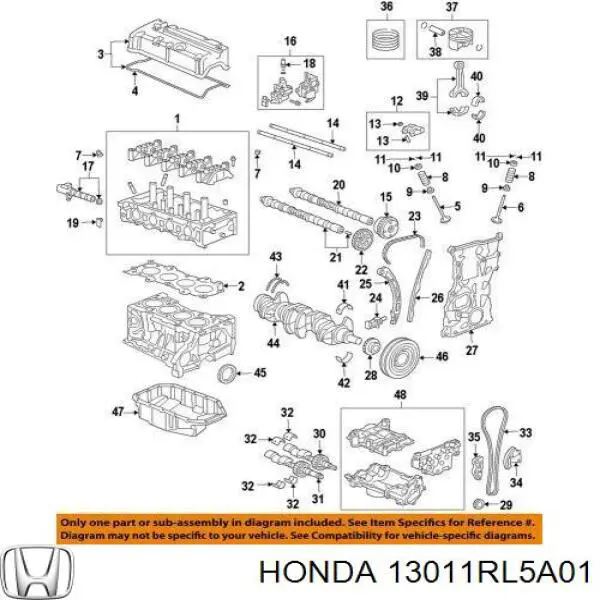 13011RL5A01 Honda кільця поршневі комплект на мотор, std.