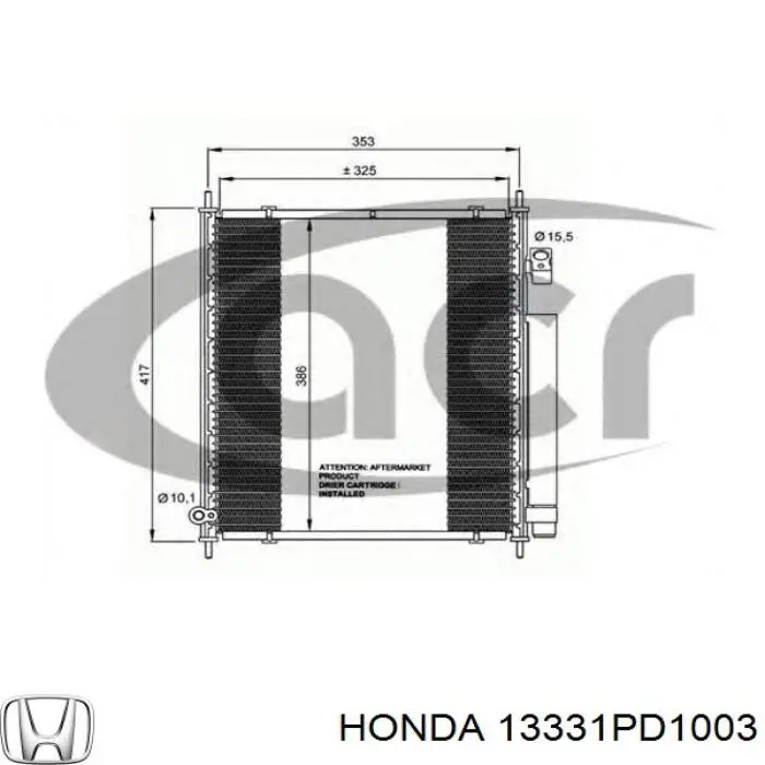 Купити 13331PD1003 Honda Півкільце підпірне (розбігу) колінвала, STD, комплект