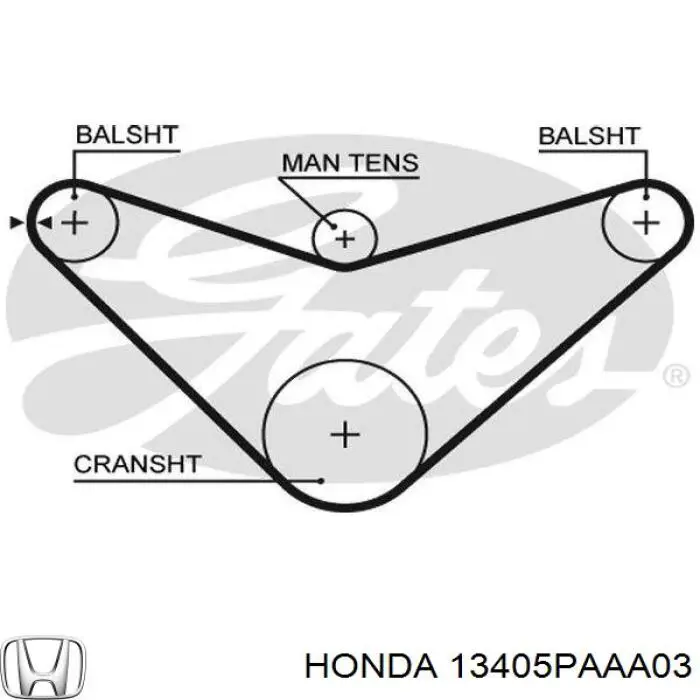Ремінь балансувального вала Honda 13405PAAA03 ціна, від 7.93 USD