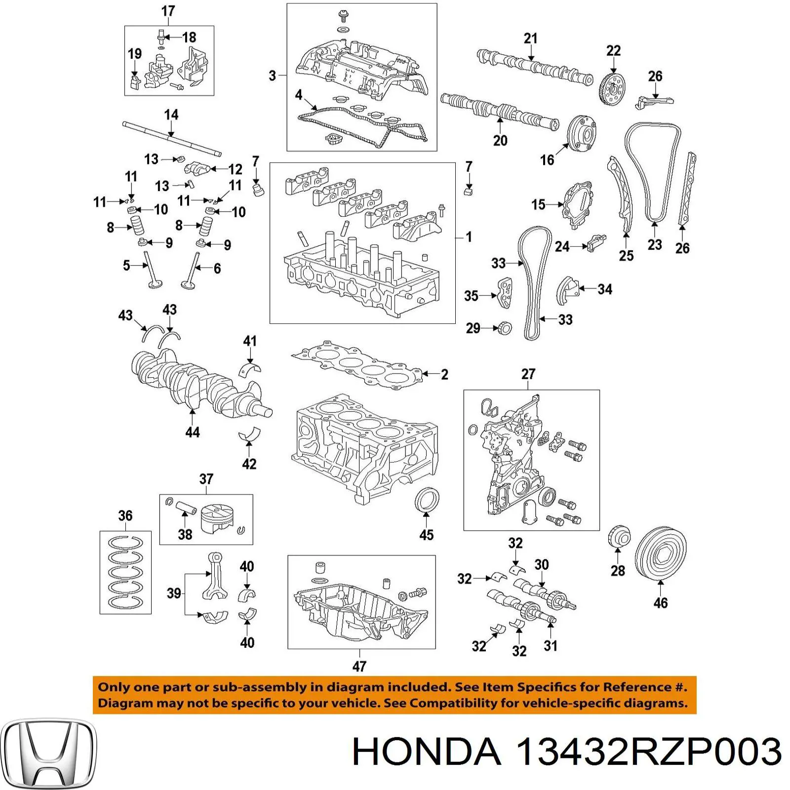 Купити 13432RZP003 Honda Шестерня маслянного насосу