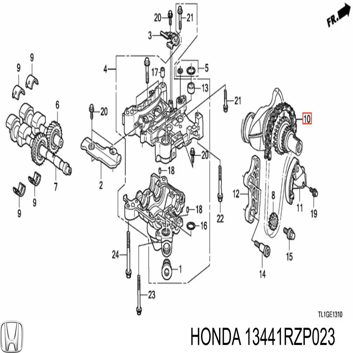 13441RZP023 Honda Ланцюг масло насоса