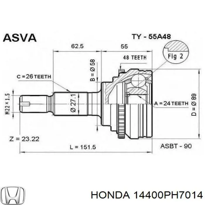 Купити 14400PH7014 Honda Ремінь газорозподільного механізму