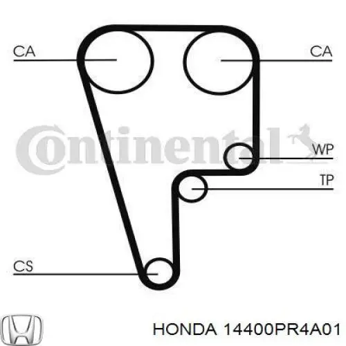 Купити 14400PR4A01 Honda Ремінь газорозподільного механізму