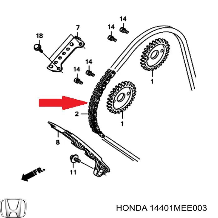14401MEE003 Honda Ланцюг приводу распредвала