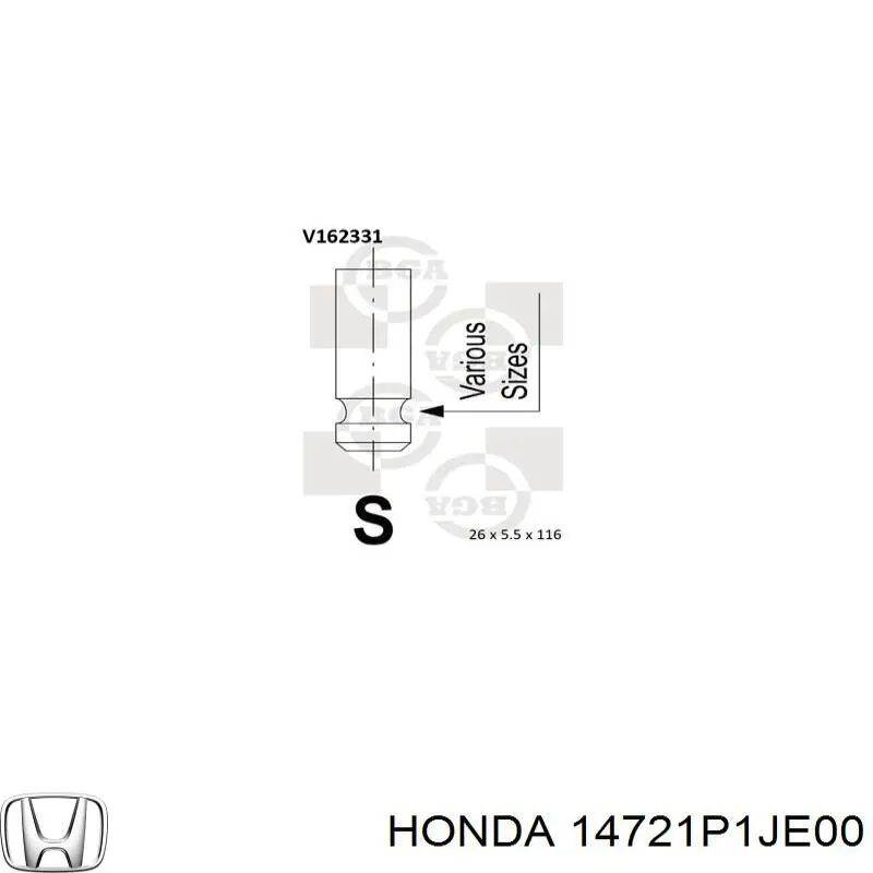 14721P1JE00 Honda клапан випускний