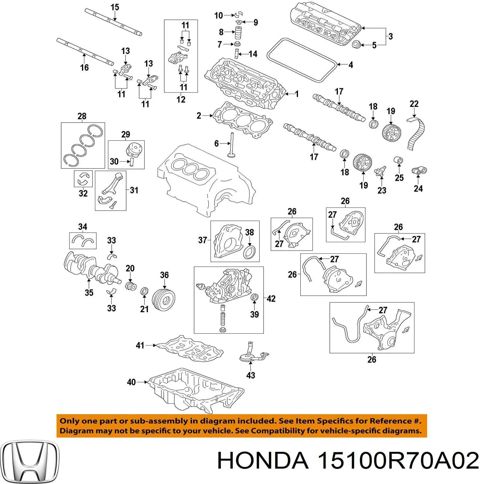  Honda 15100R70A02 ціна, від 126.55 USD