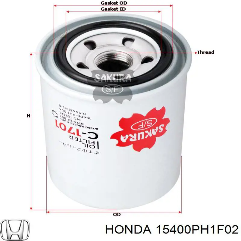 Масляний фільтр двигуна Honda 15400PH1F02 ціна, від 5.96 USD