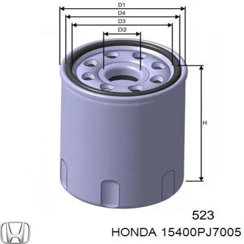 Масляний фільтр двигуна Honda 15400PJ7005 ціна, від 6.21 USD