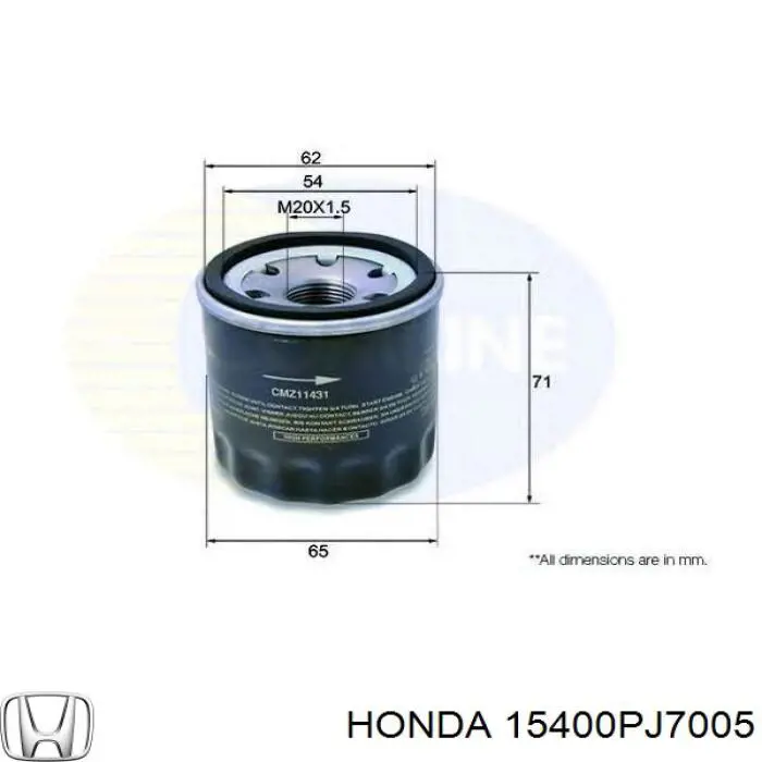 Масляний фільтр двигуна Honda 15400PJ7005 ціна, від 6.21 USD