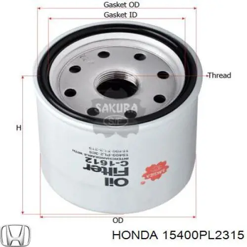 15400PL2315 Honda Фільтр масла