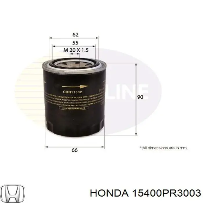 15400PR3003 Honda фільтр масляний