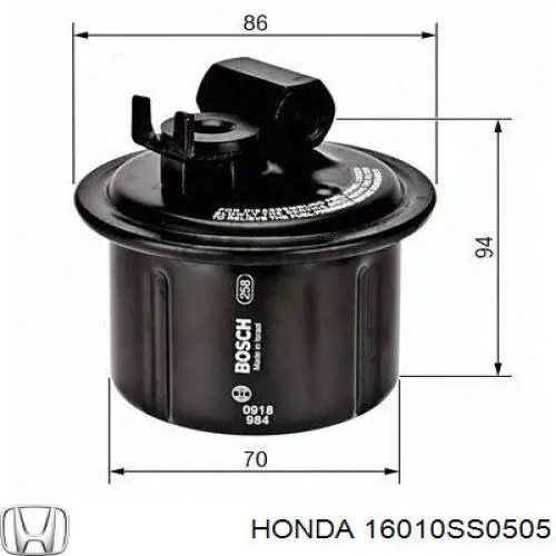 16010SS0505 Honda фільтр паливний