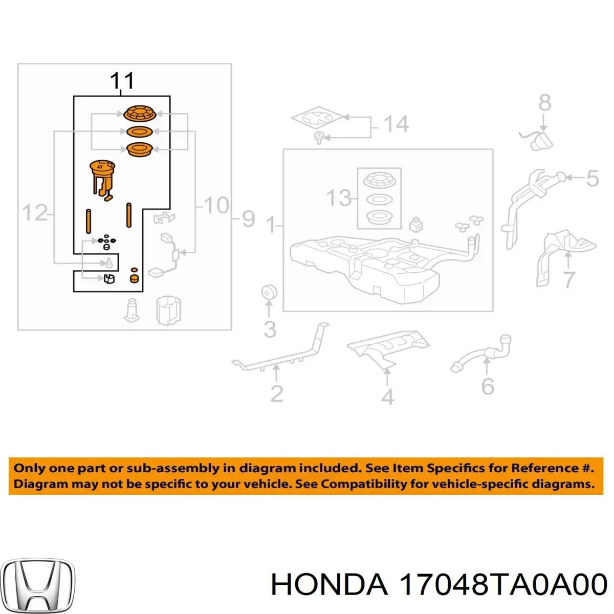 Модуль бензонасоса Honda 17048TA0A00 ціна, від 84.81 USD