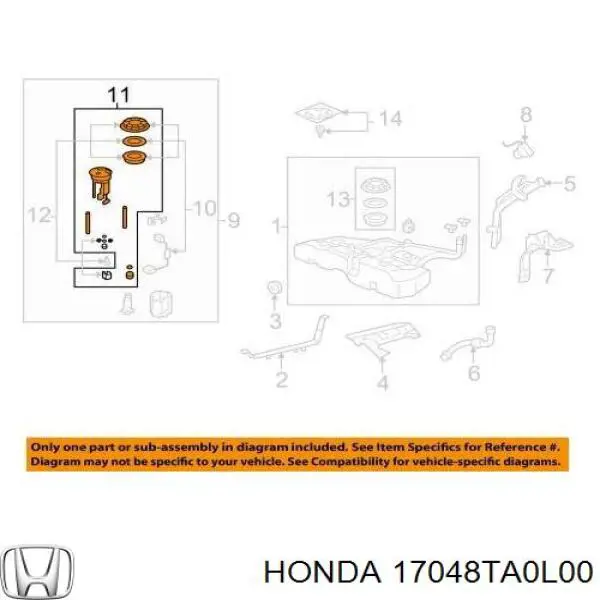 Фільтр тонкого очищення палива Honda 17048TA0L00 ціна, від 89.35 USD