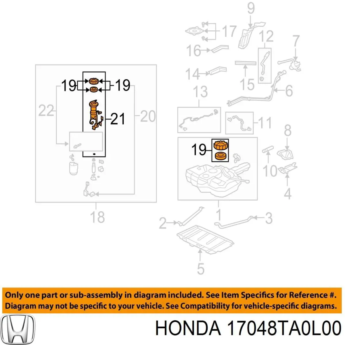 Купити 17048TA0L00 Honda Фільтр-відстійник палива грубої очистки