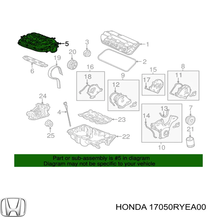 17050RYEA00 Honda Колектор впускний нижній