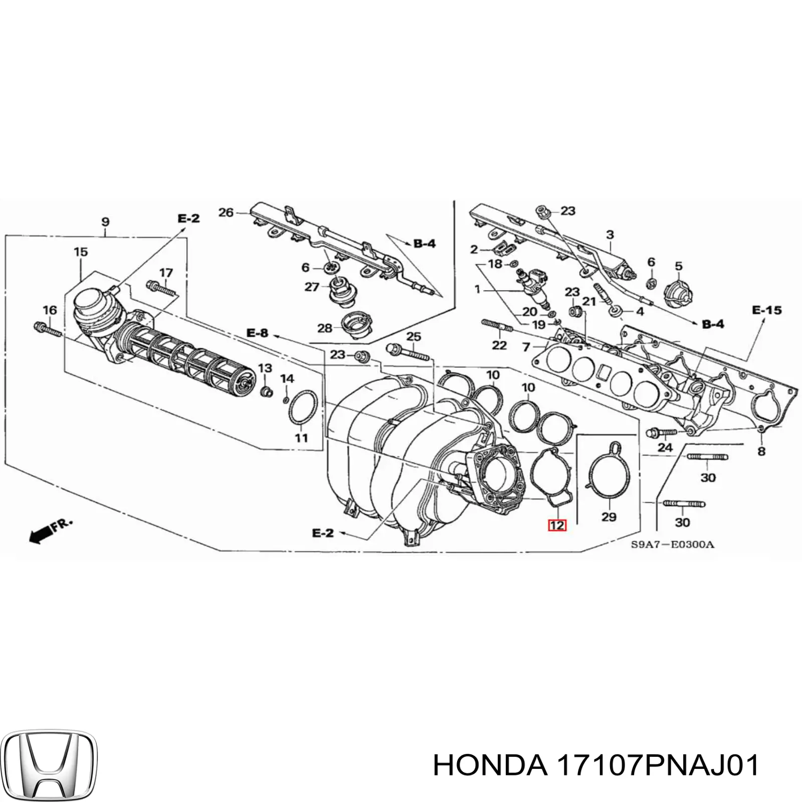 Прокладка дросельної заслінки Honda 17107PNAJ01 ціна, від 12.25 USD