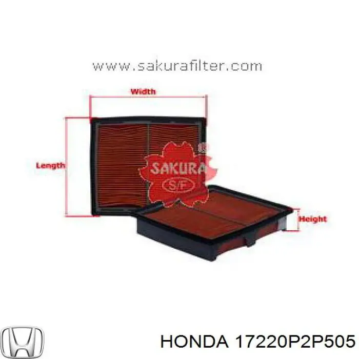 Купити 17220P2P505 Honda Автомобільний фільтр повітря